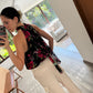 TOP CUELLO HALTER FLOREADO