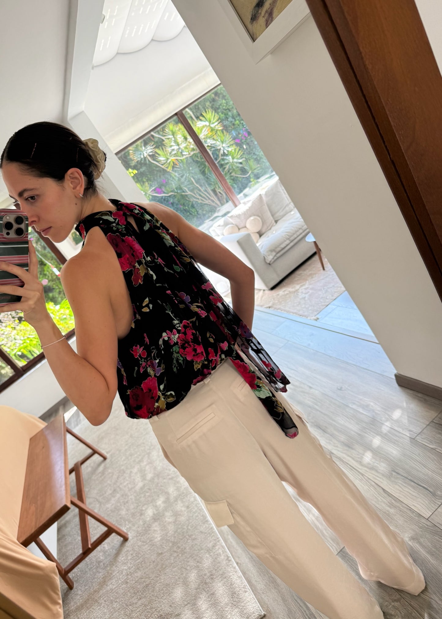 TOP CUELLO HALTER FLOREADO