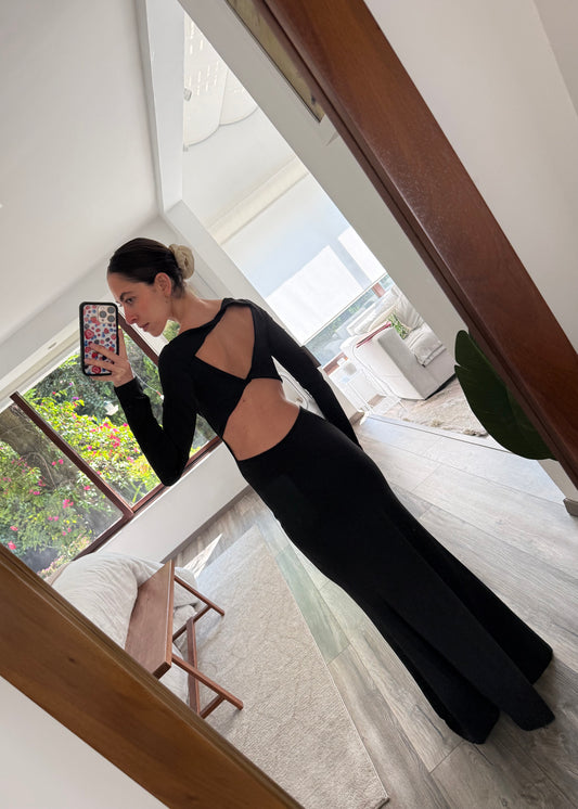 VESTIDO MANGA LARGA MAXI