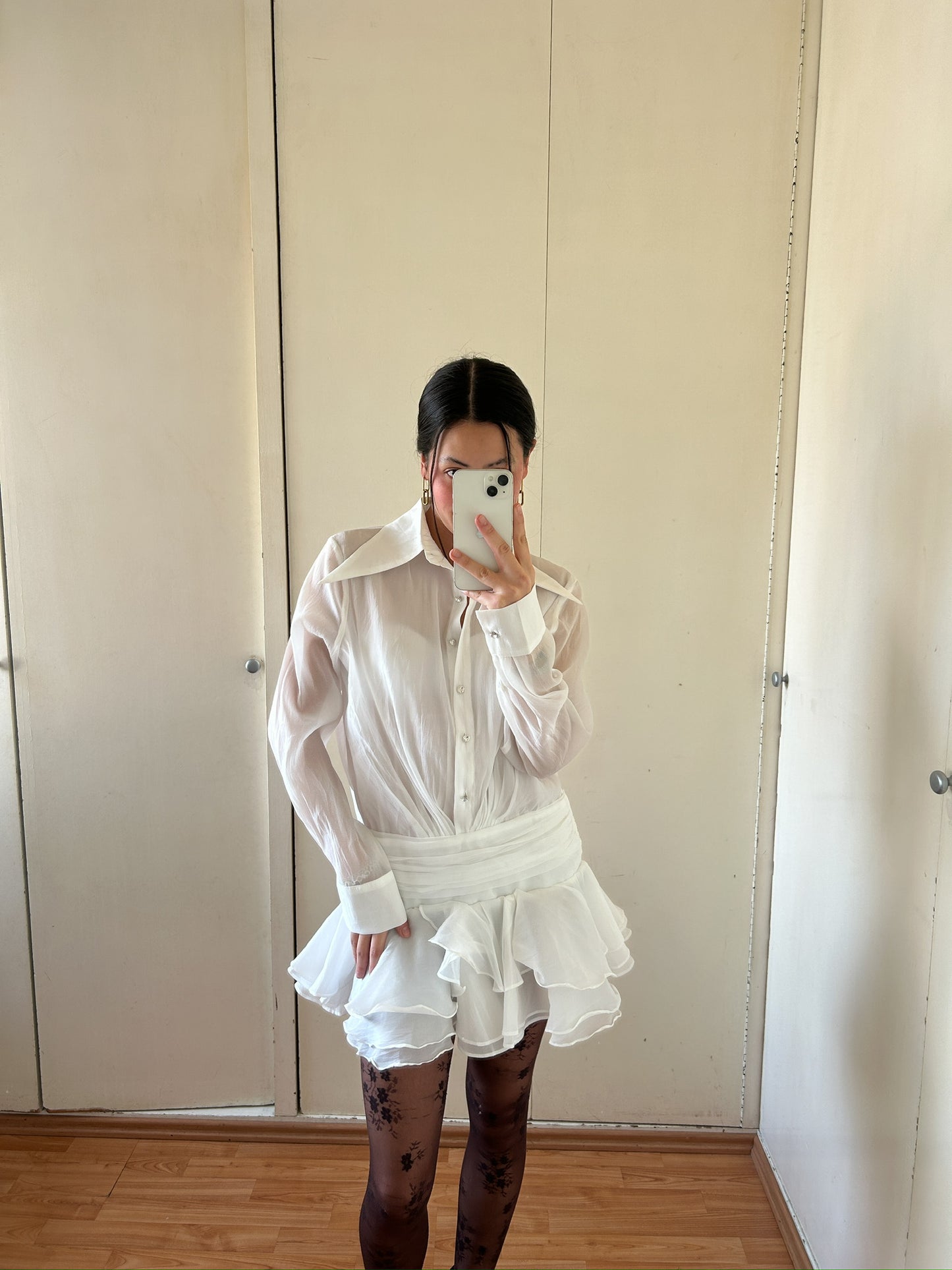 VESTIDO DE TIPO CAMISA SEE THROUGH