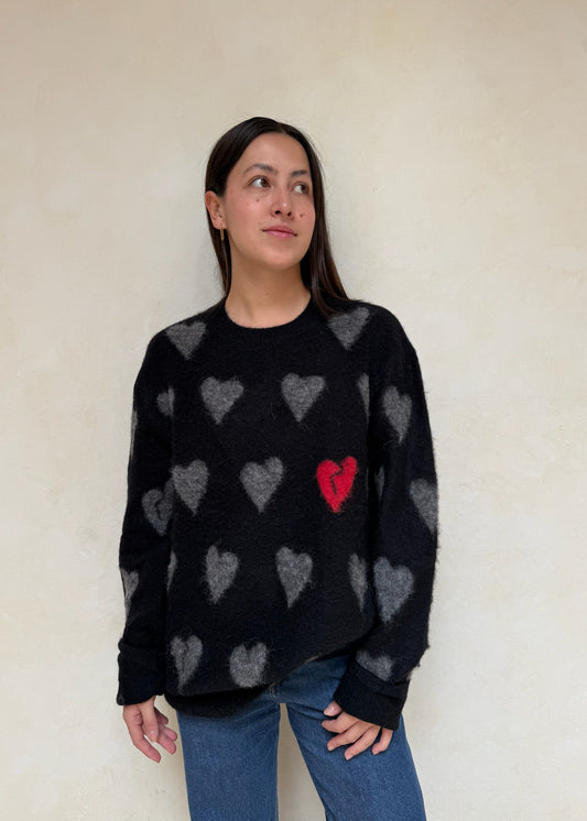 CREWNECK BROKEN HEART NEGRO