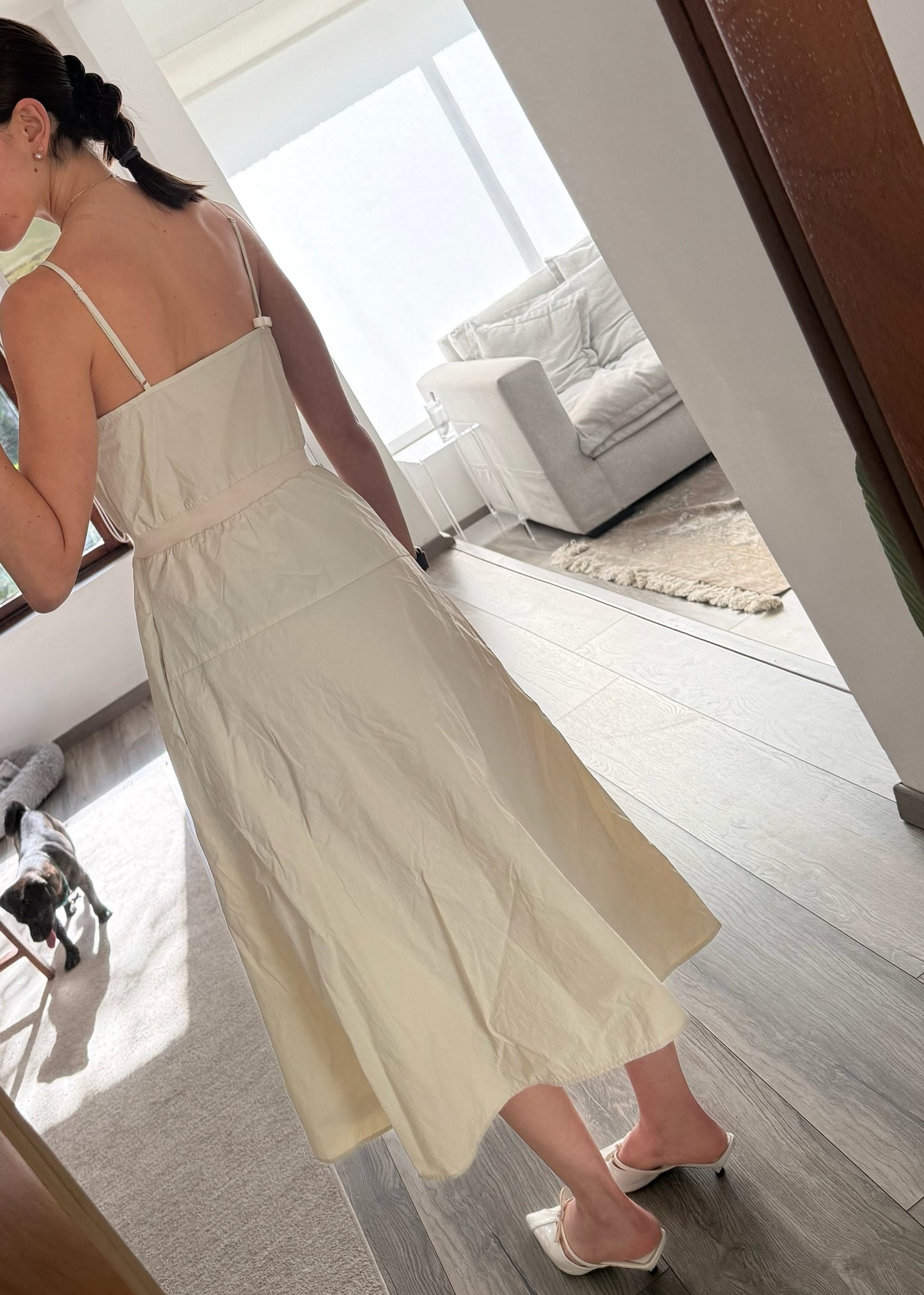 VESTIDO MIDI BEIGE