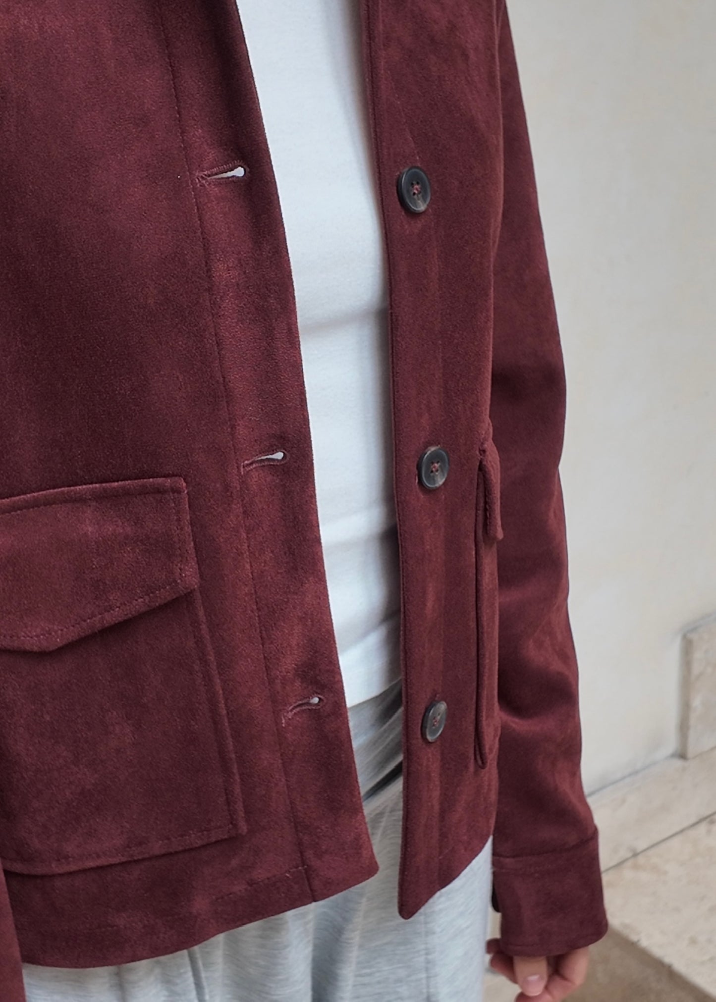 CHAMARRA ROJA SUEDE