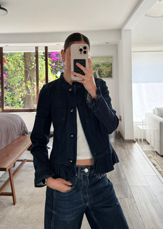CHAMARRA DENIM CON OLANES