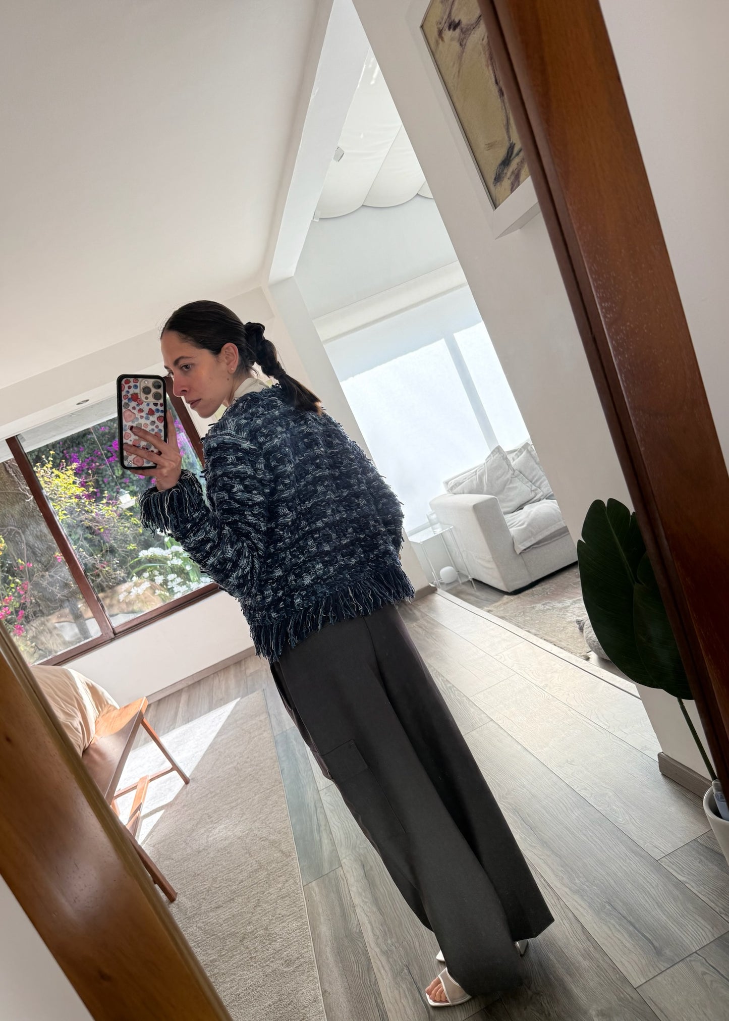 CARDIGAN AZUL CON BOTONES DORADOS