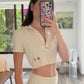 CROPPED POLO BEIGE