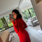 VESTIDO MINI RUCHED HOT RED