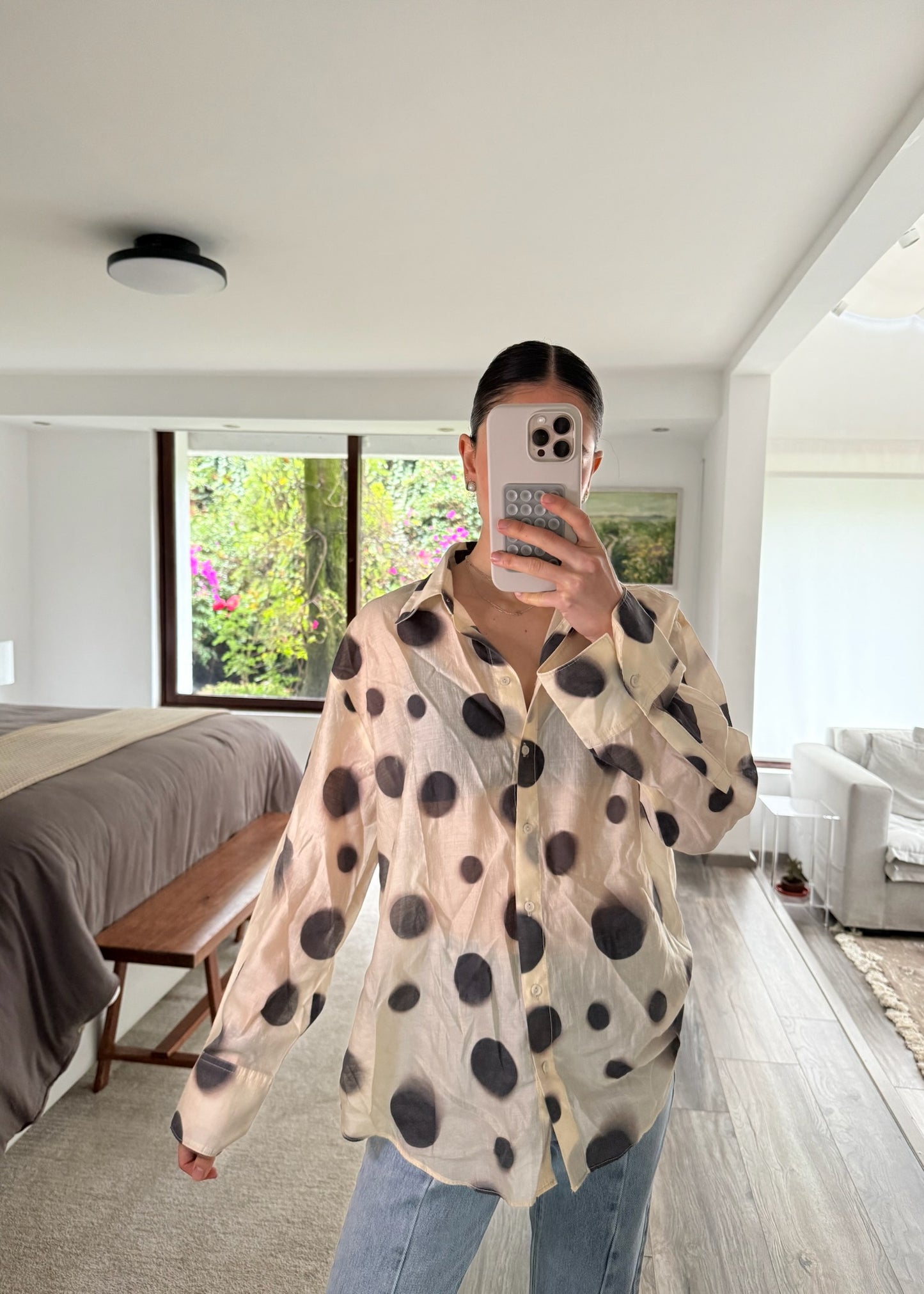 CAMISA POLKA DOT SEE THROUGH