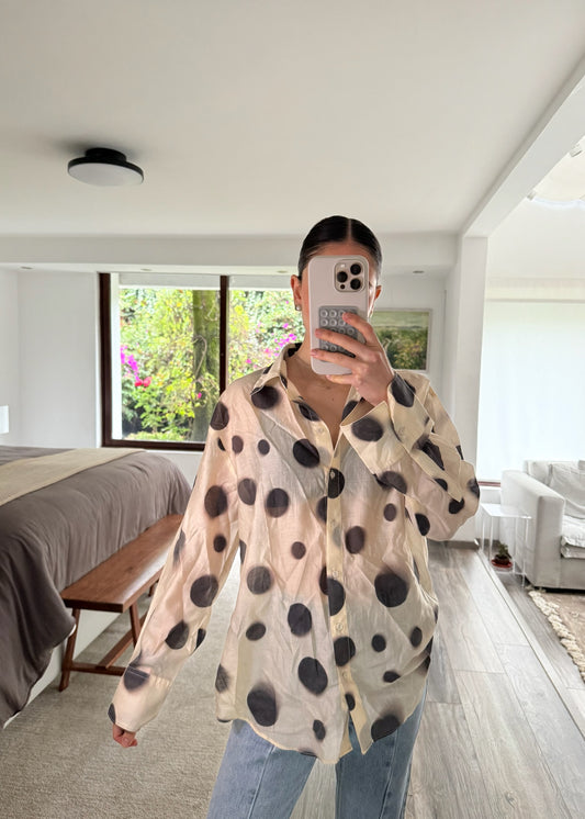 CAMISA POLKA DOT SEE THROUGH