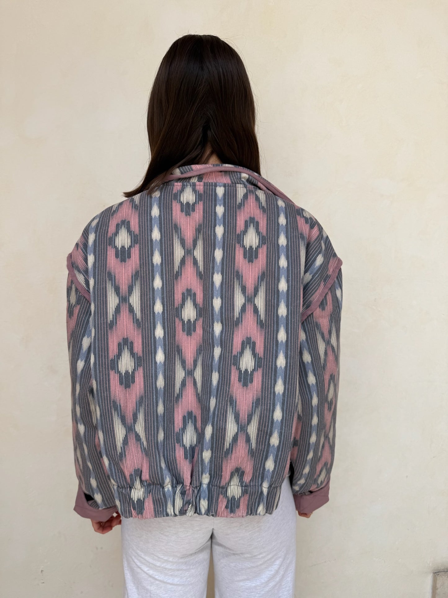 CHAMARRA ROSA BOHO PRINT