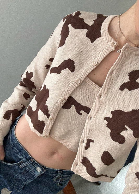 SET CARDIGAN Y TOP COW