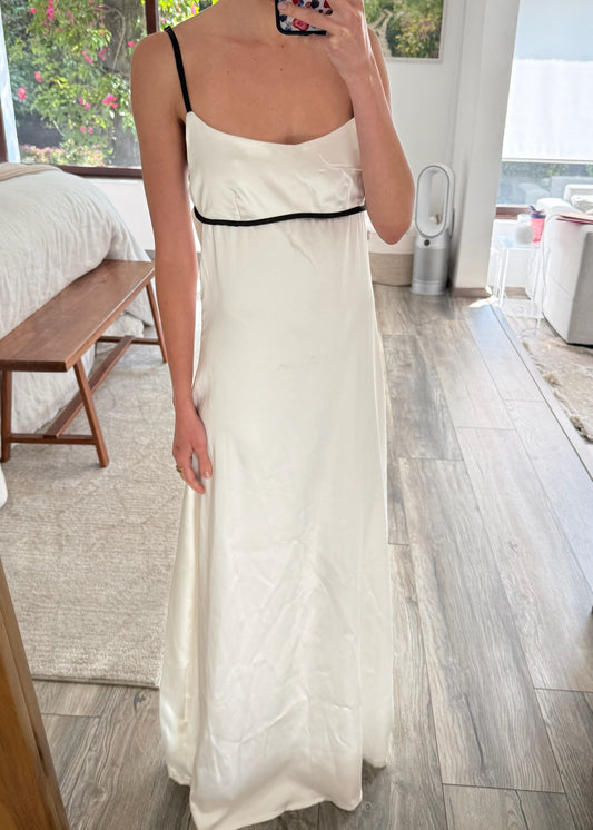 VESTIDO MAXI SATINADO B&W