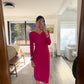 VESTIDO MIDI HOT PINK