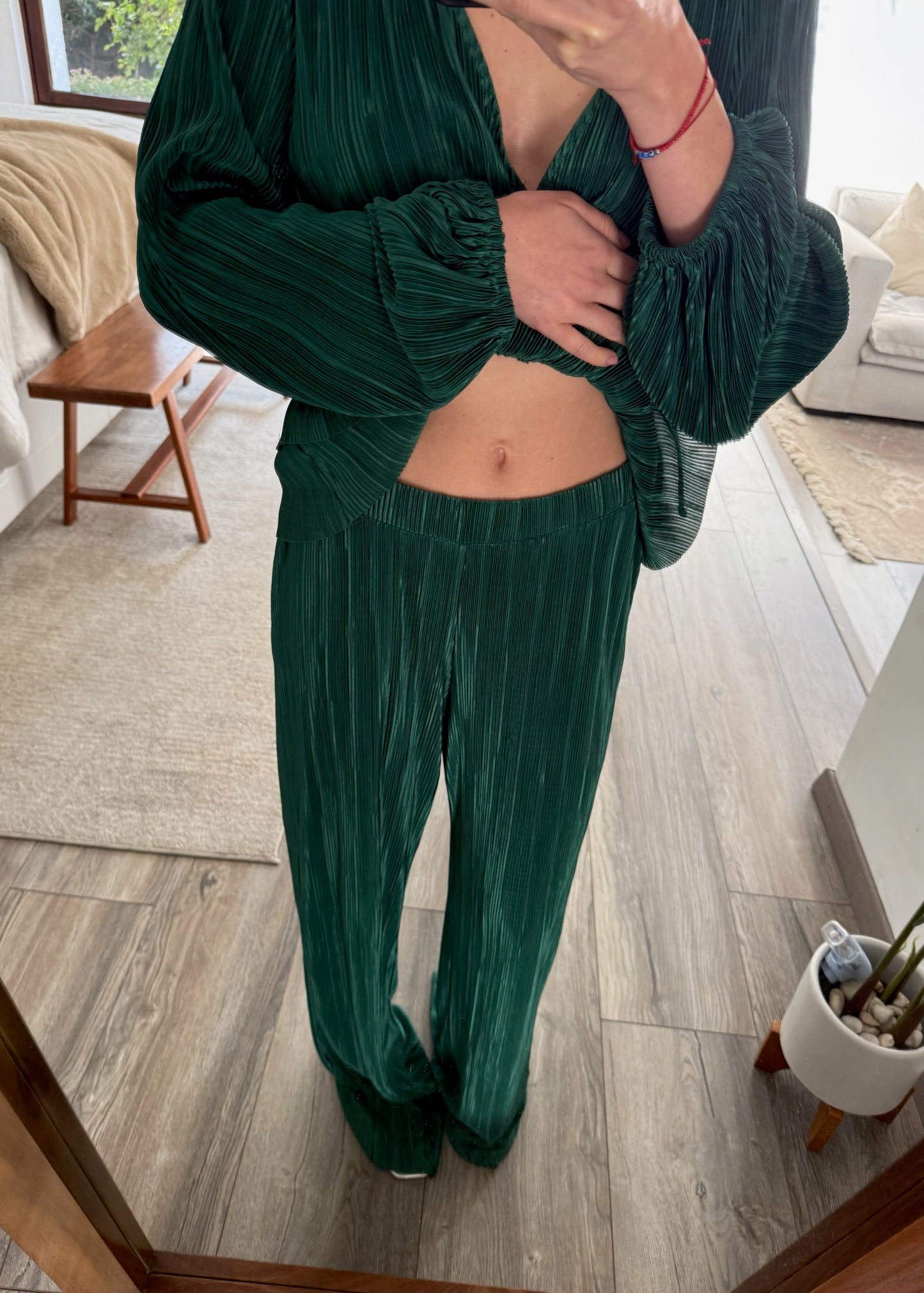 SET VERDE BOSQUE PLIZADO