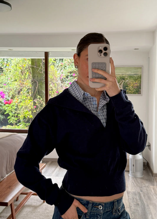 SUETER CON CAMISA NAVY BLUE