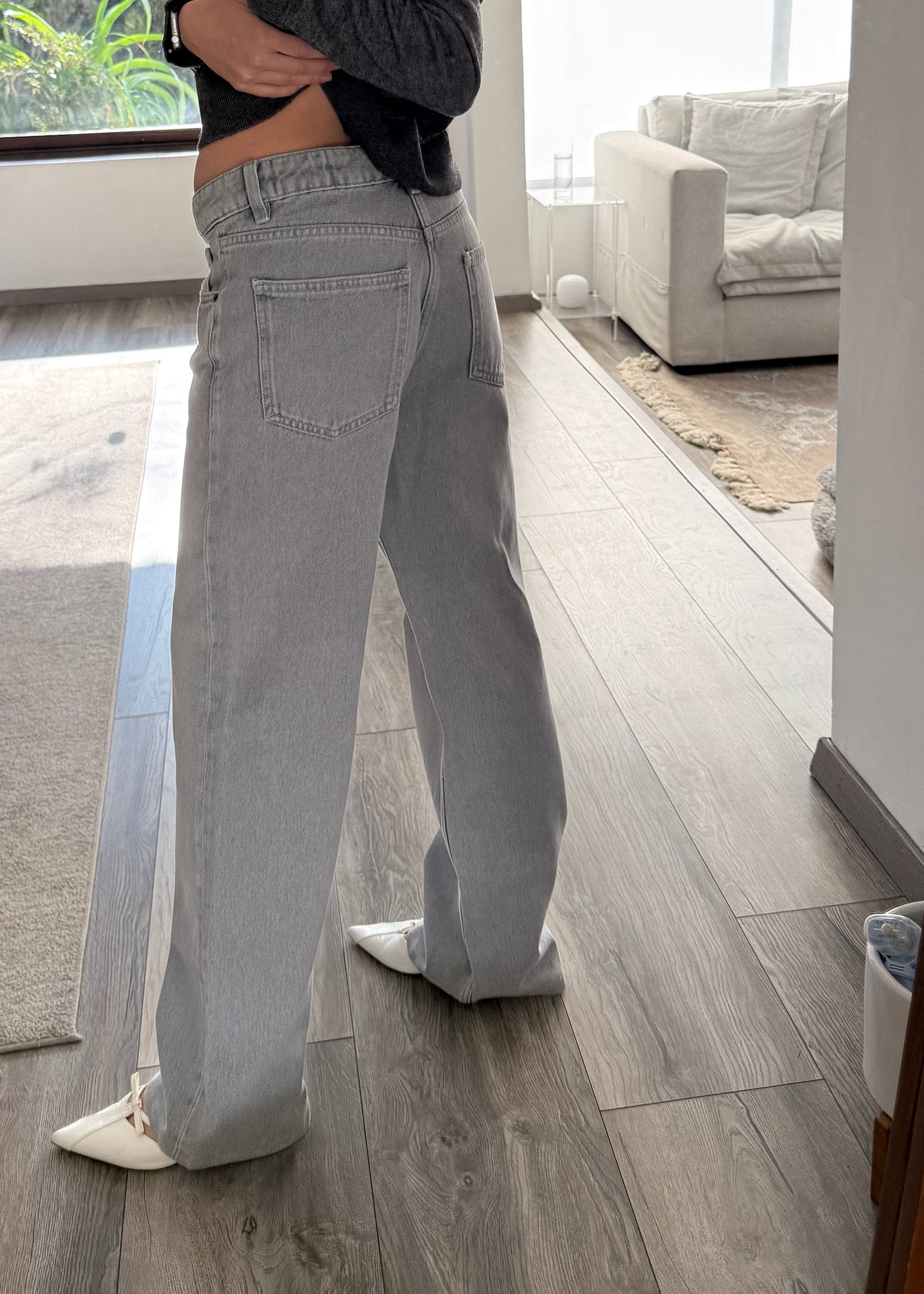 JEANS FULL LENGTH GRIS CLARO