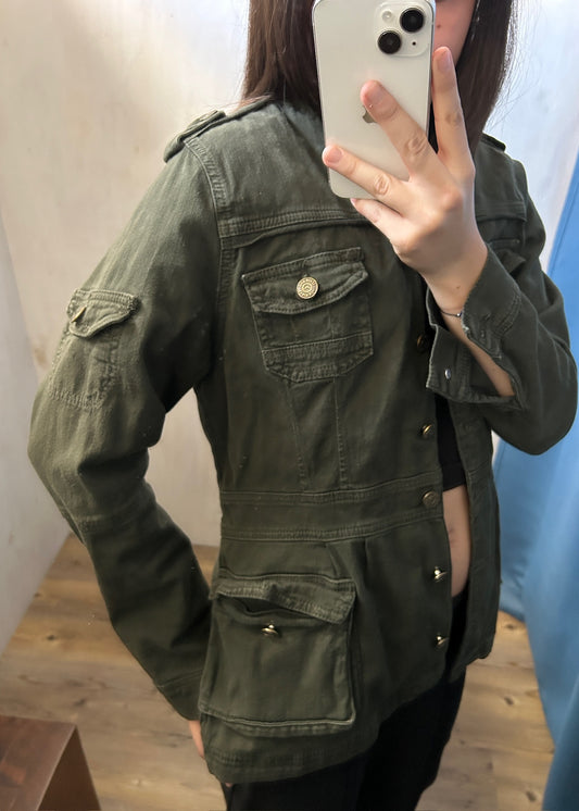 CHAMARRA DENIM VERDE MILITAR