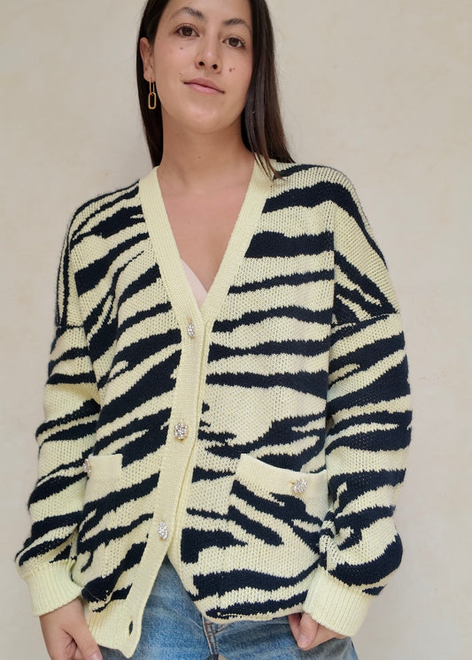 CARDIGAN ZEBRA PRINT