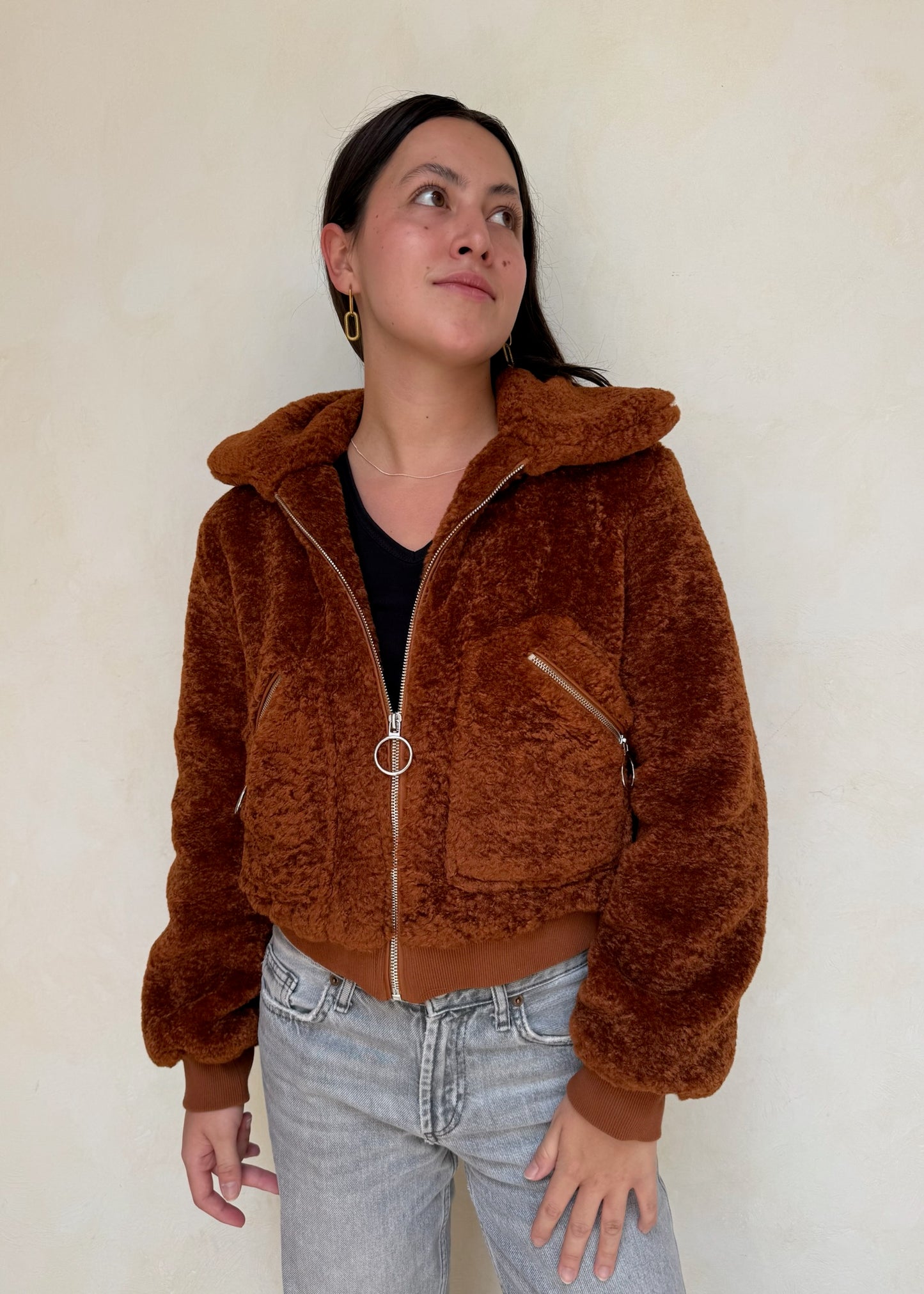 CHAMARRA CAFÉ PELUCHE