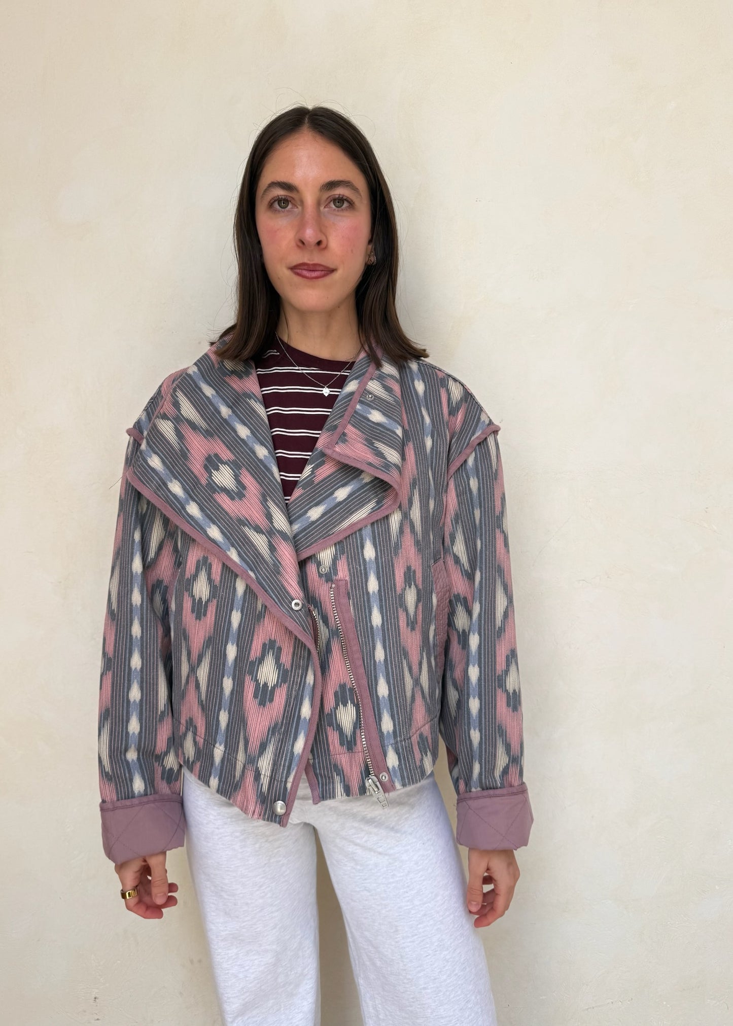 CHAMARRA ROSA BOHO PRINT