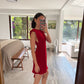 VESTIDO ROJO ASIMÉTRICO
