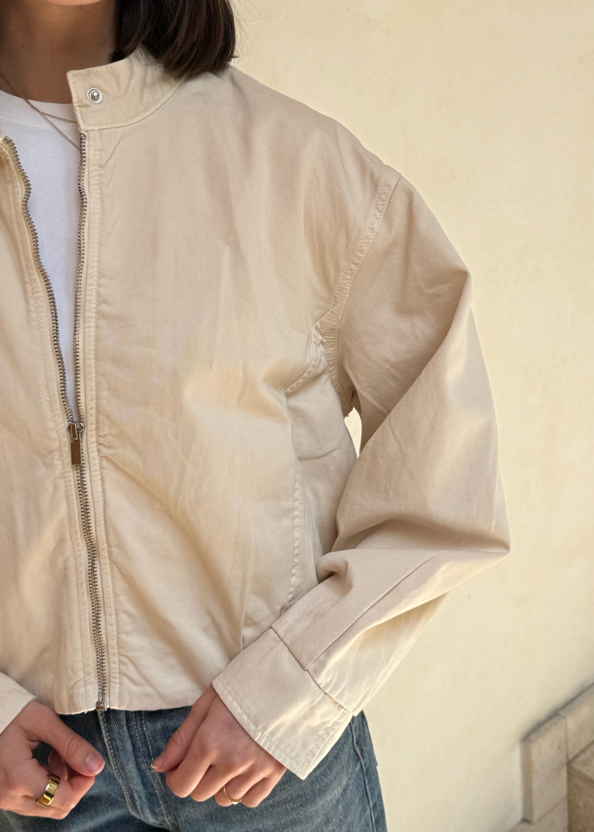 CHAMARRA CROPPED BEIGE