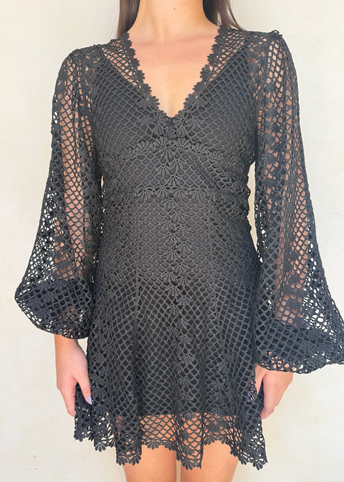 VESTIDO CROCHET NEGRO