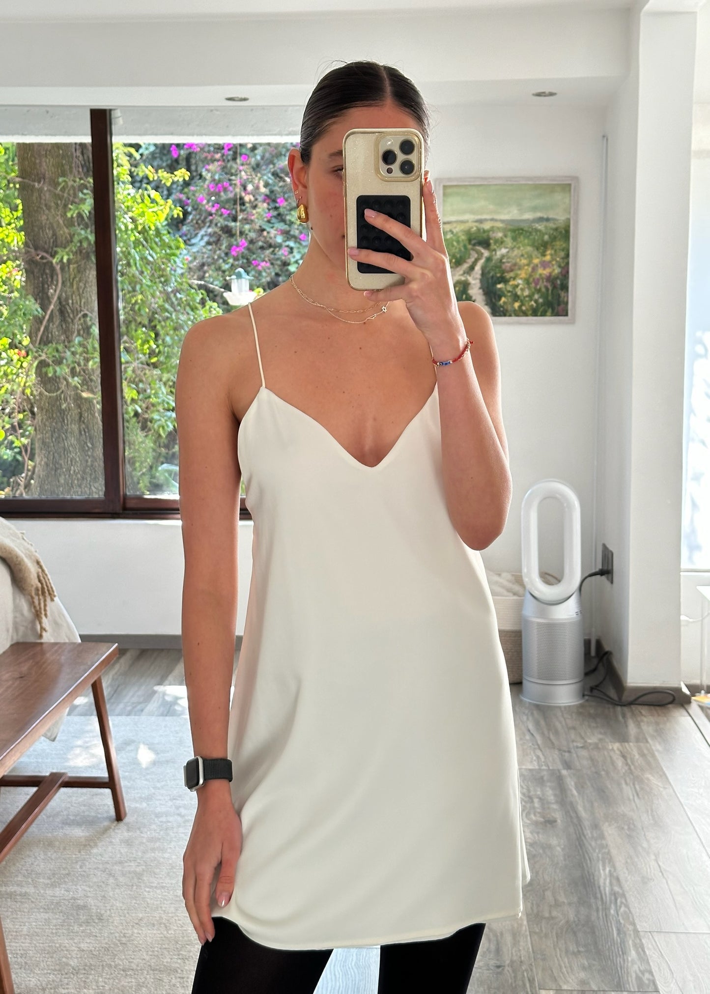 SLIP DRESS MINI BLANCO