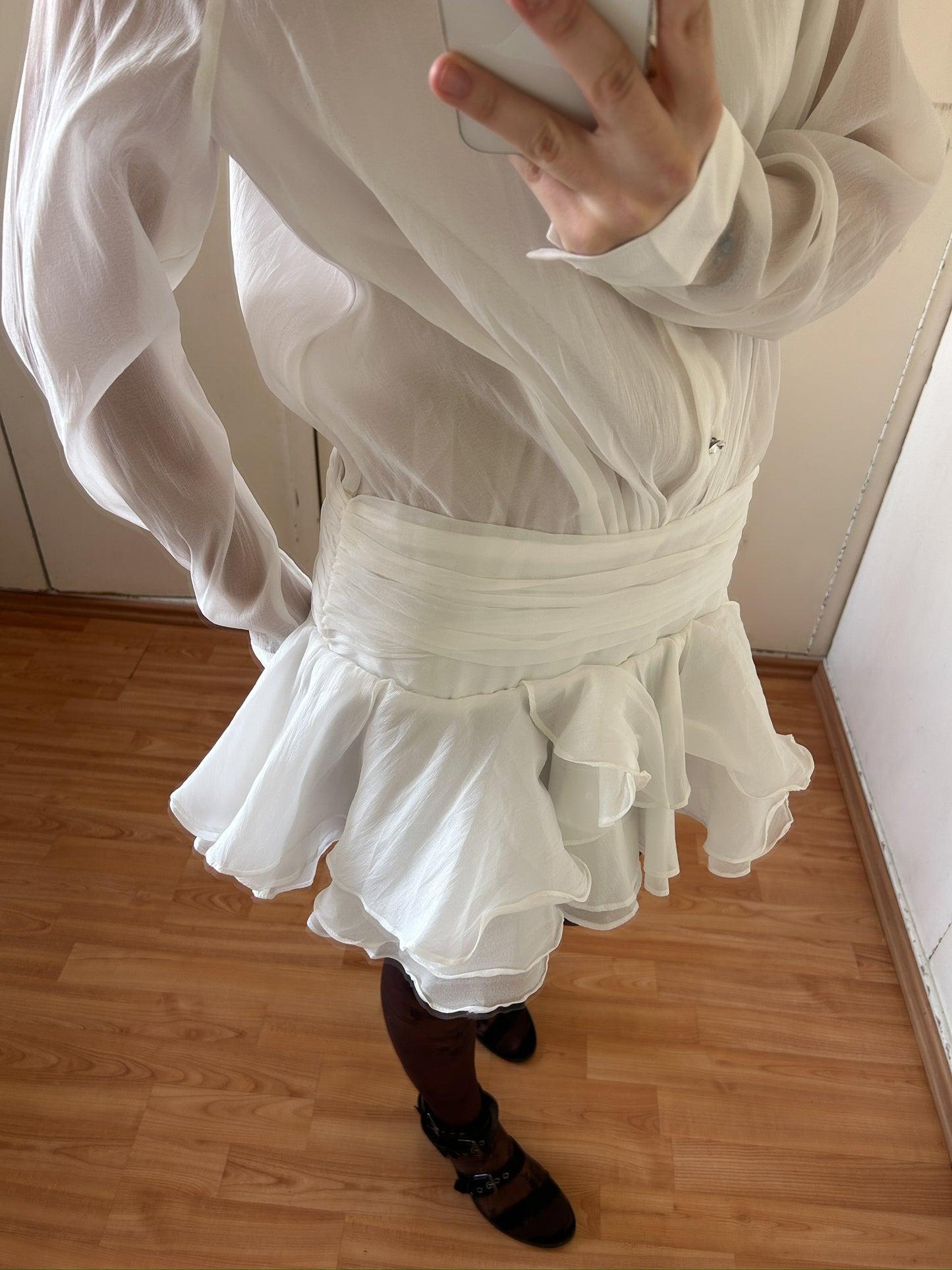 VESTIDO DE TIPO CAMISA SEE THROUGH