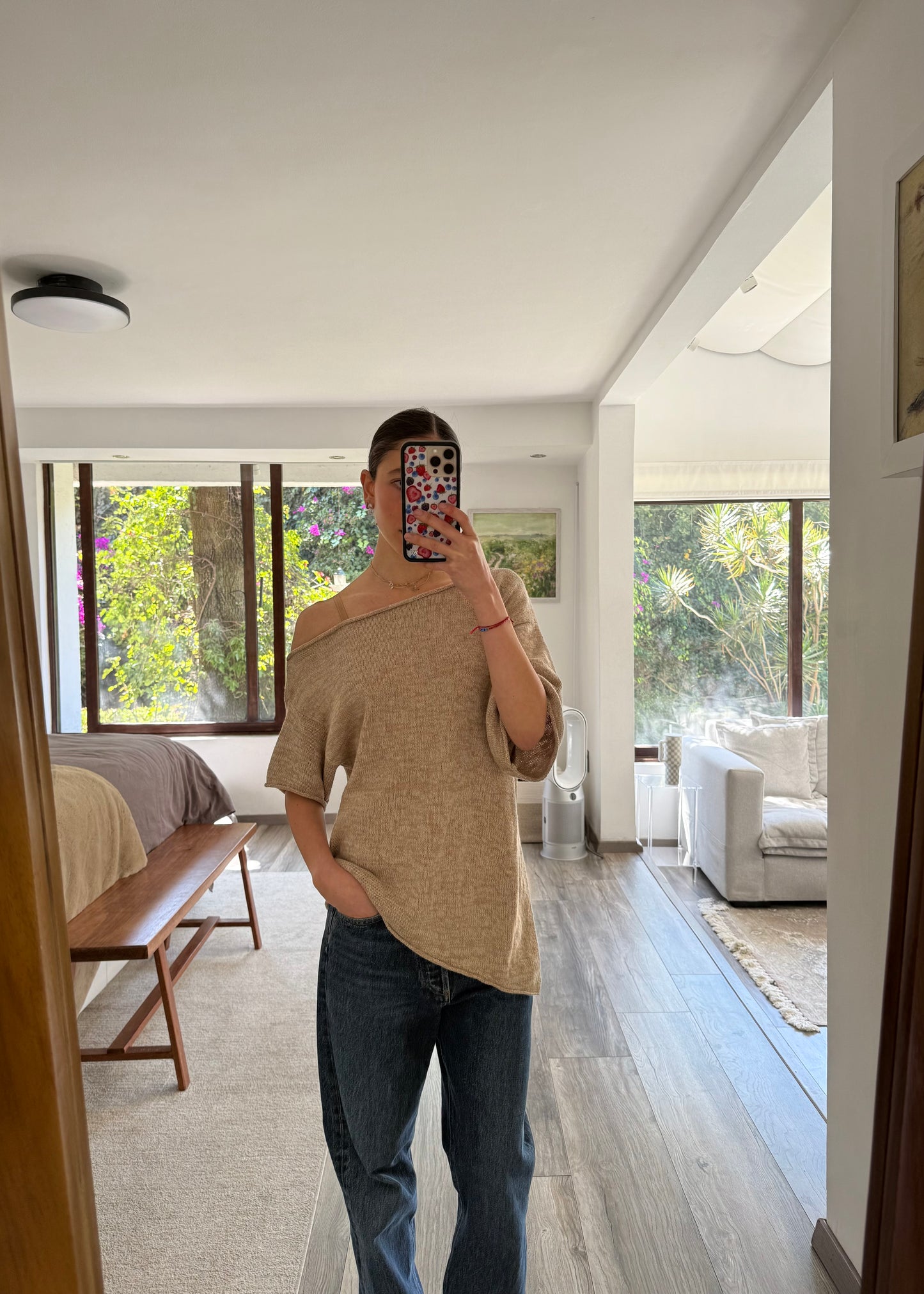 TOP DE KNIT ASIMÉTRICO