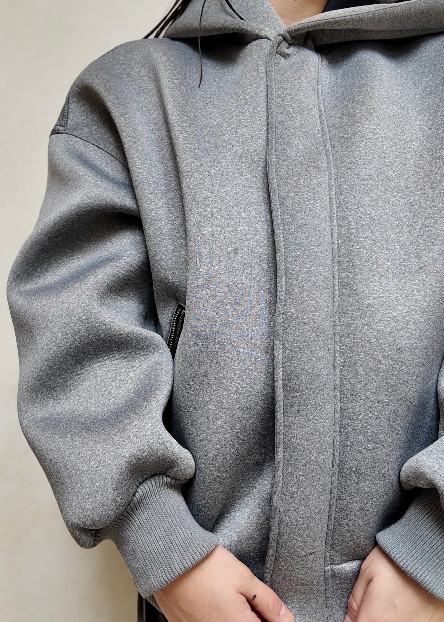 BOMBER JACKET GRIS OVERSIZED
