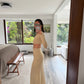VESTIDO BEIGE DE KNIT CON CUT OUT