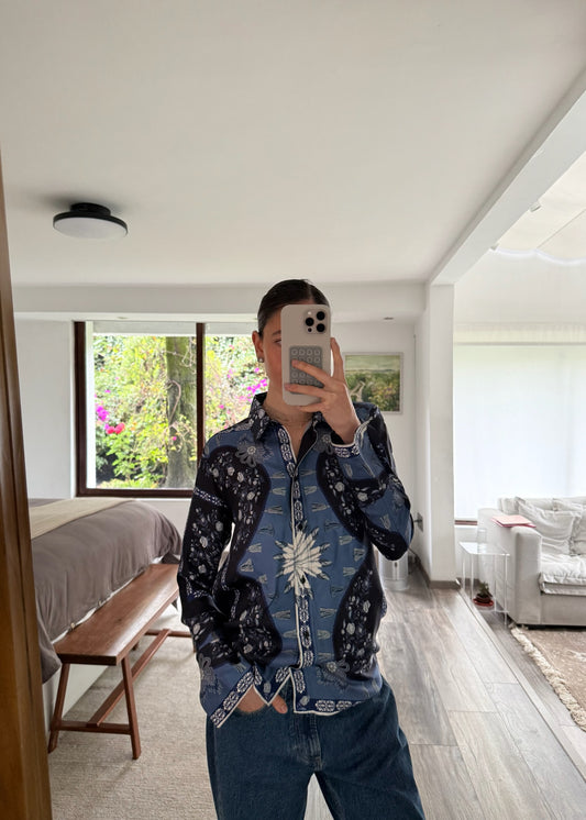 CAMISA DE SEDA CON PRINT