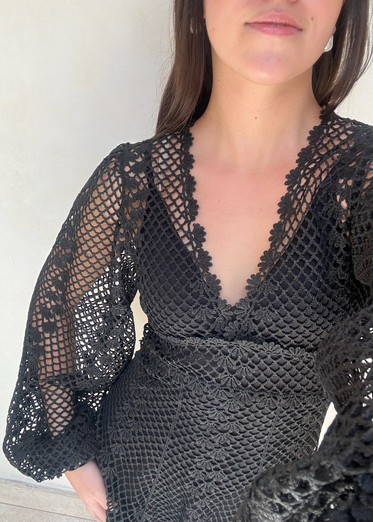 VESTIDO CROCHET NEGRO