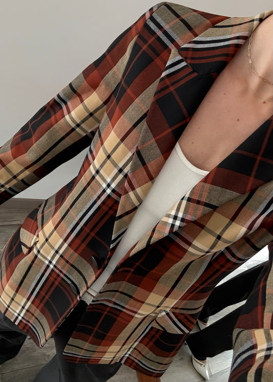 BLAZER PLAID VINO