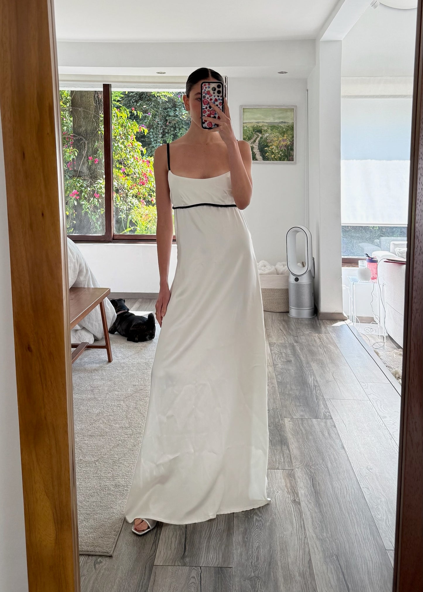 VESTIDO MAXI SATINADO B&W