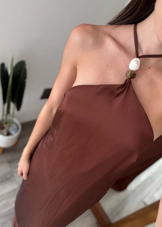 VESTIDO MAXI CHOCOLATE
