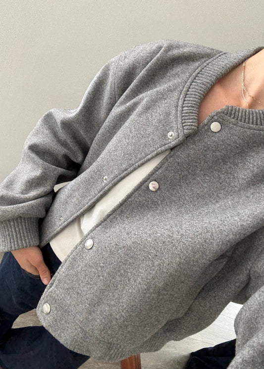 CHAMARRA BASEBALL GRIS