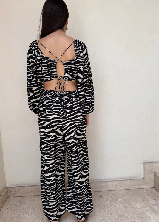 SET FLOWY ANIMAL PRINT