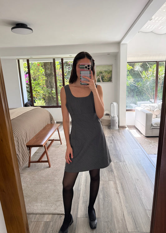 VESTIDO MINI PINSTRIPE