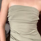 VESTIDO DRAPEADO VERDE OLIVO