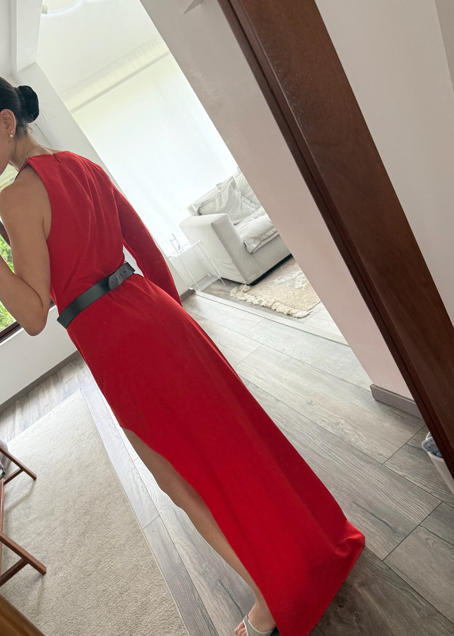 VESTIDO HOT RED CON CINTURÓN