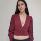 CARDIGAN CROPPED BURGUNDY