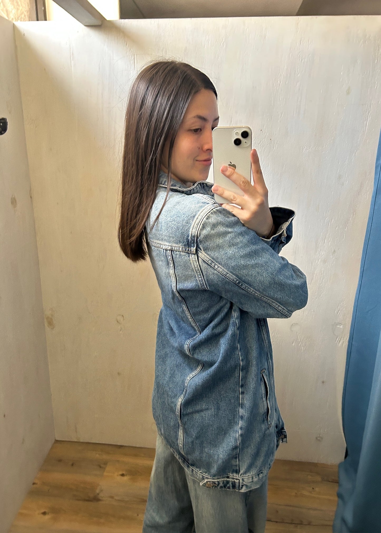 CHAMARRA DE MEZCLILLA LARGA