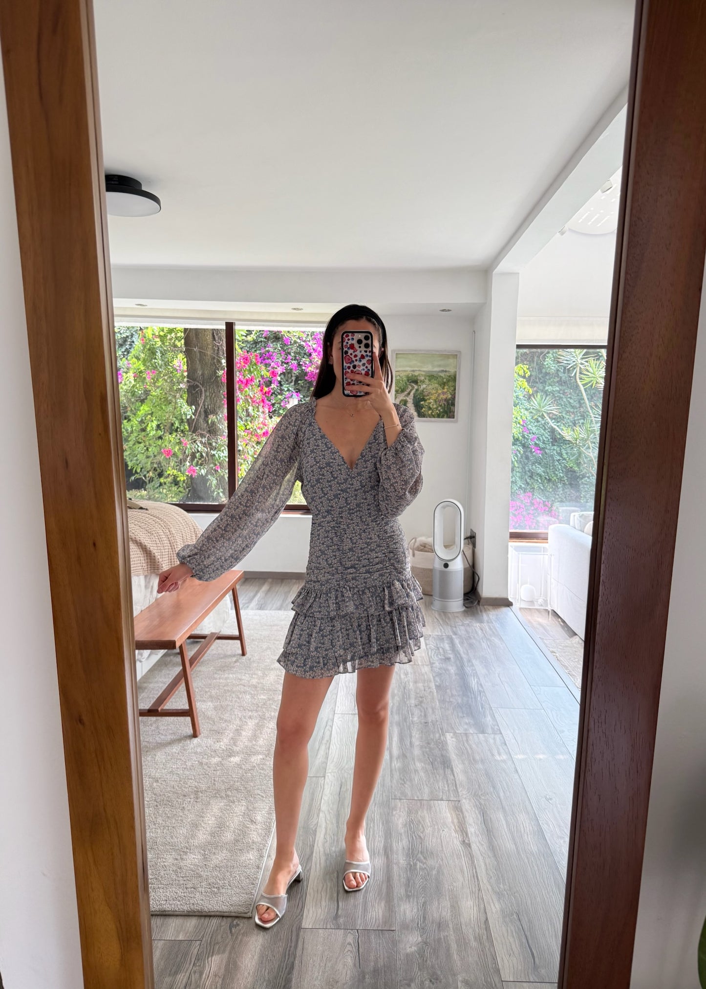VESTIDO MANGA LARGA FLOREADO