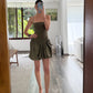VESTIDO MINI BOMBÓN VERDE MILITAR