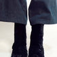 CROSSED VELVET BOOTIES