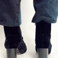 CROSSED VELVET BOOTIES