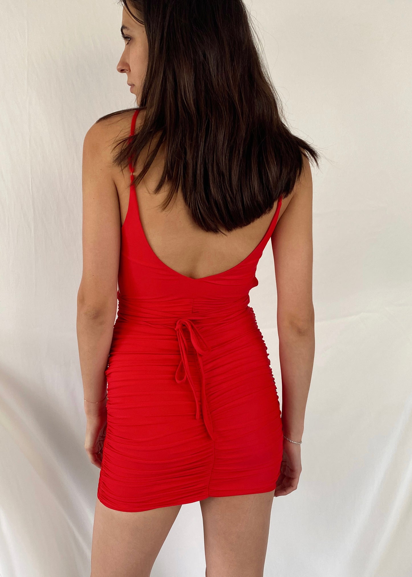 HOT RED CUT OUT MINI DRESS